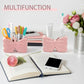 2-Pack Pink & White Chic Bowknot 2-Slot Toothbrush Holder - Resin Retro Cute Desktop Decorative Stand