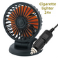 3-in-1 Powerful Car Single Head Fan (24V Lighter Power) - Quiet Cooling Fan Integrated Aromatherapy & Number Plate, with 360° Rotation & 130cm Long Cord