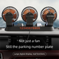 3-in-1 Powerful Car Triple Head Fan (12V Lighter Power) - Quiet Cooling Fan Integrated Aromatherapy & Number Plate, with 360° Rotation & 130cm Long Cord