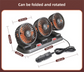 3-in-1 Powerful Car Triple Head Fan (12V Lighter Power) - Quiet Cooling Fan Integrated Aromatherapy & Number Plate, with 360° Rotation & 130cm Long Cord
