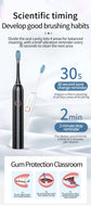 White Smart Sonic Electric Toothbrush Kit with 4 Heads & Travel Case - 6 X Cleaning Modes and High-Frequency Vibration with Soft Protective Bristles