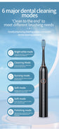 Pink Smart Sonic Electric Toothbrush Kit with 4 Heads & Travel Case - 6 X Cleaning Modes and High-Frequency Vibration with Soft Protective Bristles