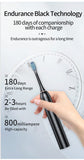 Black Smart Sonic Electric Toothbrush Kit with 8 Heads & Travel Case - 6 X Cleaning Modes and High-Frequency Vibration with Soft Protective Bristles