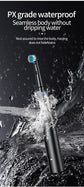 Black Rotating Round Head Electric Toothbrush Kit with 4 Heads & Case - 3D Oscillating Mechanical Cleaning for Deep Plaque Removal