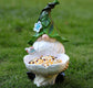 Solar Powered Garden Gnome Bird Feeder with Dual LED Lights - Automatic Night Illumination, Weather-Resistant Resin Statue