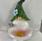 Solar Powered Garden Gnome Bird Feeder with Dual LED Lights - Automatic Night Illumination, Weather-Resistant Resin Statue