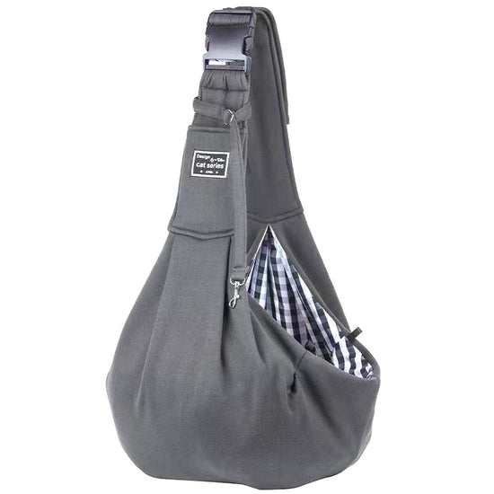 Dark Grey Lightweight Breathable Pet Crossbody Bag with Adjustable Padded  Strap & Reversible Double-Sided Design