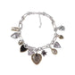 European and American Statement Exaggerated Heart & Floral Rhinestone Necklace - Adjustable Retro Chunky Clavicle Chain (Sliver)