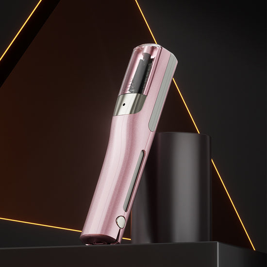 Pink Cordless Automatic Split End Hair Trimmer - High-Speed Double-Sided Blade, Visible Trimming Window & Large Opening