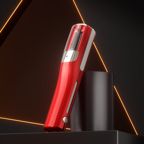 Red Cordless Automatic Split End Hair Trimmer - High-Speed Double-Sided Blade, Visible Trimming Window & Large Opening