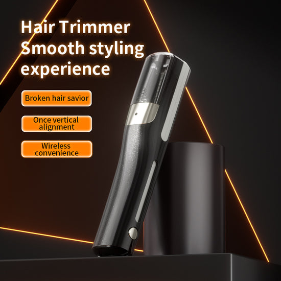 Red Cordless Automatic Split End Hair Trimmer - High-Speed Double-Sided Blade, Visible Trimming Window & Large Opening