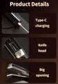 Red Cordless Automatic Split End Hair Trimmer - High-Speed Double-Sided Blade, Visible Trimming Window & Large Opening