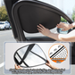 4-PCS Static Cling Car Window Sunshades Set - Glue-Free Insulating Total Blackout Fabric & Foldable Memory Wire Frame