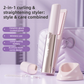 Coffee 2-in-1 Wireless Hair Styler with 4 Temperature Settings, Dual Anti-Scalding & Cap - 3D Ceramic Heating Brush with Essential Oil Coating