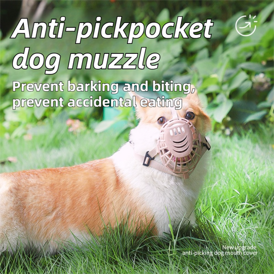 Anti-Biting & Anti-Foraging Dog Muzzle - Breathable & Soft TPE Safety Mask with Secure Straps (