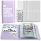 Purple 100 Days Envelope Savings Challenge with 50 Clear Double-Sided Pages - Portable A6 Size for Budgeting & Financial Goals