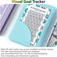 Blue 100 Days Envelope Savings Challenge with 50 Clear Double-Sided Pages - Portable A6 Size for Budgeting & Financial Goals