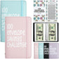 Two-Player 100 Days Envelope Savings Challenge with 50 Clear Double-Sided Pages - Portable A6 Size for Budgeting & Financial Goals (Pink + Blue)