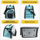 Blue Foldable Breathable Pet Carrier with Panoramic Window & Strap - EVA &  Lychee Leather Crossbody Travel Bag (S 35 x 20 x 22CM)