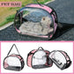 Black Foldable Breathable Pet Carrier with Panoramic Window & Strap - EVA &  Lychee Leather Crossbody Travel Bag (L 42 x 33 x 28.5CM)