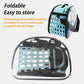 Beige Foldable Breathable Pet Carrier with Panoramic Window & Strap - EVA &  Lychee Leather Crossbody Travel Bag (S 35 x 20 x 22CM)