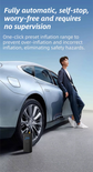Wireless Rechargeable Tire Inflator with 4 Inflation Modes & 5 Inflatable Parts - Real-Time LCD Precision Gauge, Auto-Stop & Emergency LED Light(2-Cell)