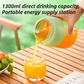 Beige Portable 1300ML Multi-Functional Blender with Dual-Drink Lid - 38-Steel Blade Cyclone Juicer & Ice Crusher, Waterproof Type-C Charging