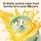 Beige Portable 1300ML Multi-Functional Blender with Dual-Drink Lid - 38-Steel Blade Cyclone Juicer & Ice Crusher, Waterproof Type-C Charging