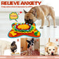 Yellow-Green 50x50CM Soft Dog Sniffing Mat with Colorful Floral & Bone - Pet Stress Relief & Slow Feeding Mat & Enrichment Blanket