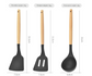 12-Piece Green Heat-Resistant Silicone Cooking Utensils with Wooden Handles and Box - Non-Stick Scratch-Free Kitchen Tool Kit