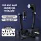 Black-Sliver Foldable Percussion Massage Gun with Hot Cold Compress & 10 Heads - 9 Speed Levels and High Frequency Vibration Full Body Muscle Relaxer