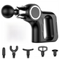 Black Portable Mini Triangle Massage Gun with 6 Heads & 6 Speed Setting - High Frequency Muscle Stimulator for Professional Fitness (Button Model)