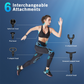 Black Portable Mini Triangle Massage Gun with 6 Heads & 6 Speed Setting - High Frequency Muscle Stimulator for Professional Fitness (Button Model)