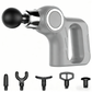 Grey Portable Mini Triangle Massage Gun with 6 Heads & 6 Speed Setting - High Frequency Muscle Stimulator for Professional Fitness (Button Model)