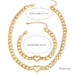 Style 2 Trendy Gold-Plated Heart Necklace & Bracelet Set - Tarnish Free Alloy Cuban Link Jewelry for Fashionable Women