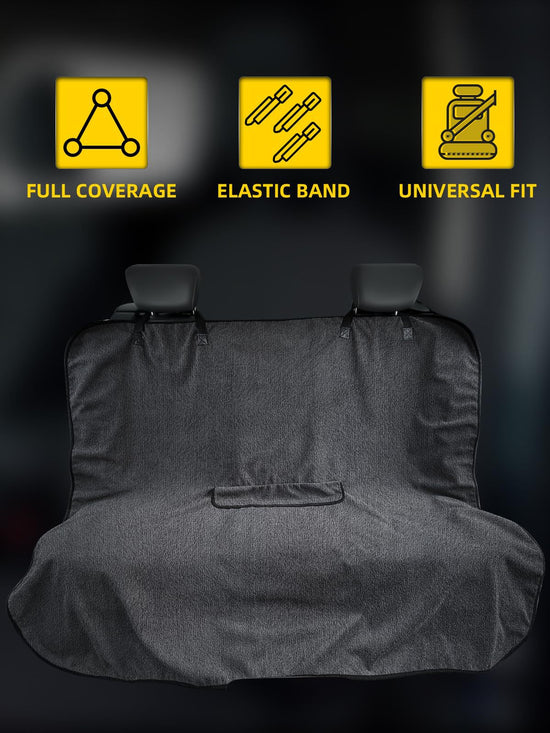 Black Waterproof Towel Car Back Seat Cover - Universal Non-Slip Sweat-Absorbent Bucket Seat Protector for Gym Fitness and Beach
