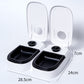 Black Silent Automatic Pet Double Meal Dispenser with Rotary Buckle - Longest 48H Scheduled and Long Battery Life, Detachable for Easy Cleaning
