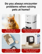 Black Silent Automatic Pet Double Meal Dispenser with Rotary Buckle - Longest 48H Scheduled and Long Battery Life, Detachable for Easy Cleaning