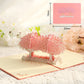 3D Handcrafted Cherry Blossom Pop-Up Greeting Card - Handwritten Paper Sculpture Card for Valentine&
