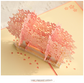 3D Handcrafted Cherry Blossom Pop-Up Greeting Card - Handwritten Paper Sculpture Card for Valentine&