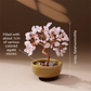 Natural Pink Crystal Money Tree with Agate Basin & Adjustable Wire Branches - Desktop Feng Shui Decor for Wealth and Prosperity