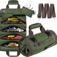 Black Heavy-Duty Oxford Cloth Roll-Up Tool Organizer - Detachable Multi-Purpose Utility Bag for Mechanics, Electricians & Outdoors