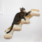 4-Tier Solid Wood Wall-Mounted Cat Climbing Ladder - Vertical Jumping Steps for Indoor Cats with Installation Kit