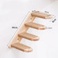 4-Tier Solid Wood Wall-Mounted Cat Climbing Ladder - Vertical Jumping Steps for Indoor Cats with Installation Kit
