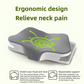 Blue Breathable Butterfly Contoured Memory Foam Pillow - Dual-Height Orthopedic Neck Pillow with 5-Zone Cervical Support