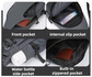 Grey Waterproof Unisex Chest Bag with USB Charging & Headphone Port  - 3-Layer Large Capacity PU Leather Crossbody Bag