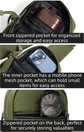 Red Outdoor Tactical Water Bottle Chest Bag - High-Capacity Phone Pouch with Expansion System for Cycling Camping and Fishing