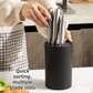 2-Pack Matte Black Modern Multi-Slot Knife Block with Secure Wave Insert & Drainage - Space-Saving and Smooth Withdrawal, Preventing Fallout Design
