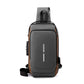 Grey Gold High Capacity Anti-Theft Tactical Chest Bag - Waterproof Leather-Film Sling with USB Charging & TSA Password Lock