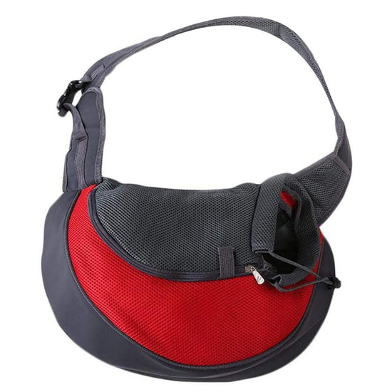 Red Hands-Free Pet Chest Carrier - Breathable Mesh Crossbody Bag for Dogs & Cats within 5KG